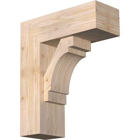 Merced Block Smooth Bracket W/ Offset Brace, Douglas Fir, 7 1/2W X 20D X 24H